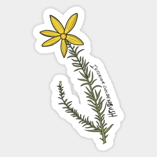 Yellow Interior Goldenbush Wildflower Sticker